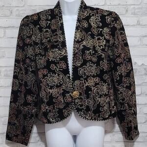 In Group Ltd Floral Blazer Jacket Asian Inspired Womens 90s